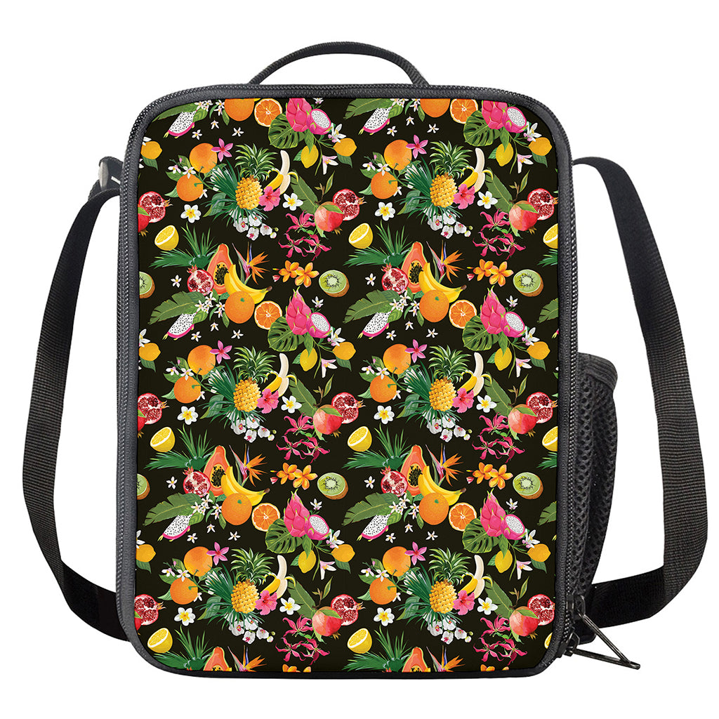 Tropical Paradise Fruits Pattern Print Crossbody Lunch Bag
