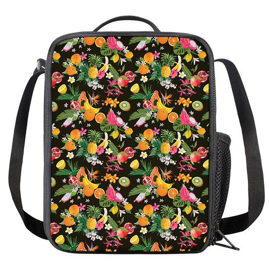 Tropical Paradise Fruits Pattern Print Crossbody Lunch Bag