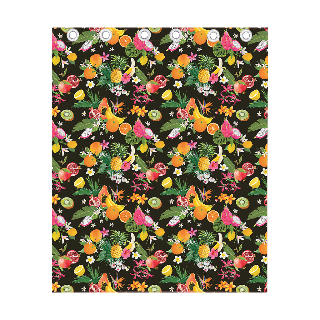Tropical Paradise Fruits Pattern Print Curtain