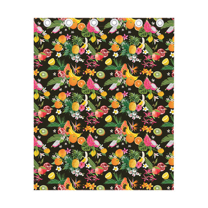 Tropical Paradise Fruits Pattern Print Curtain