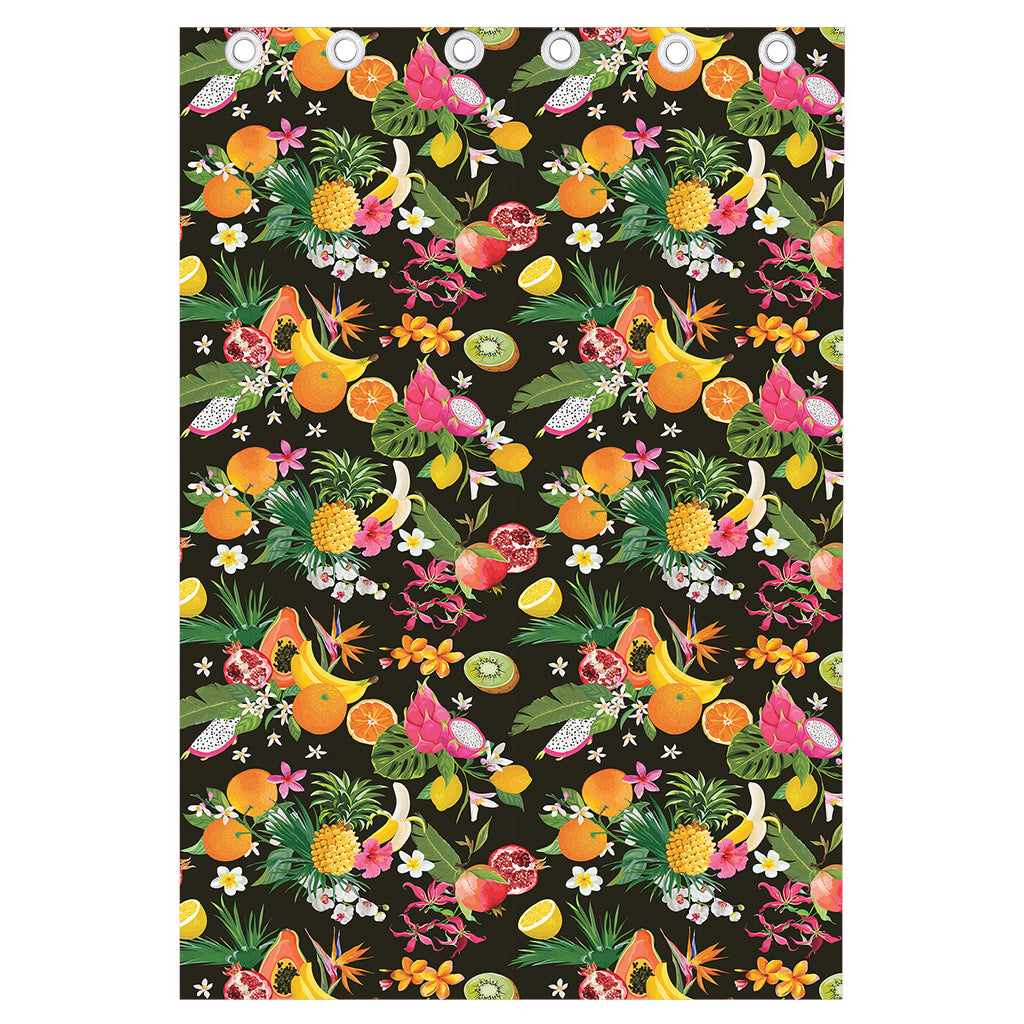 Tropical Paradise Fruits Pattern Print Curtain