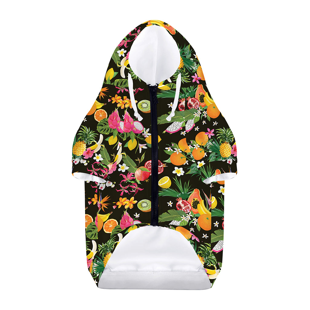 Tropical Paradise Fruits Pattern Print Dog Zip Up Hoodie