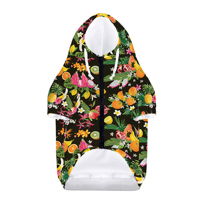 Tropical Paradise Fruits Pattern Print Dog Zip Up Hoodie