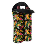 Tropical Paradise Fruits Pattern Print Double Neoprene Wine Tote