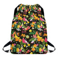 Tropical Paradise Fruits Pattern Print Drawstring Backpack