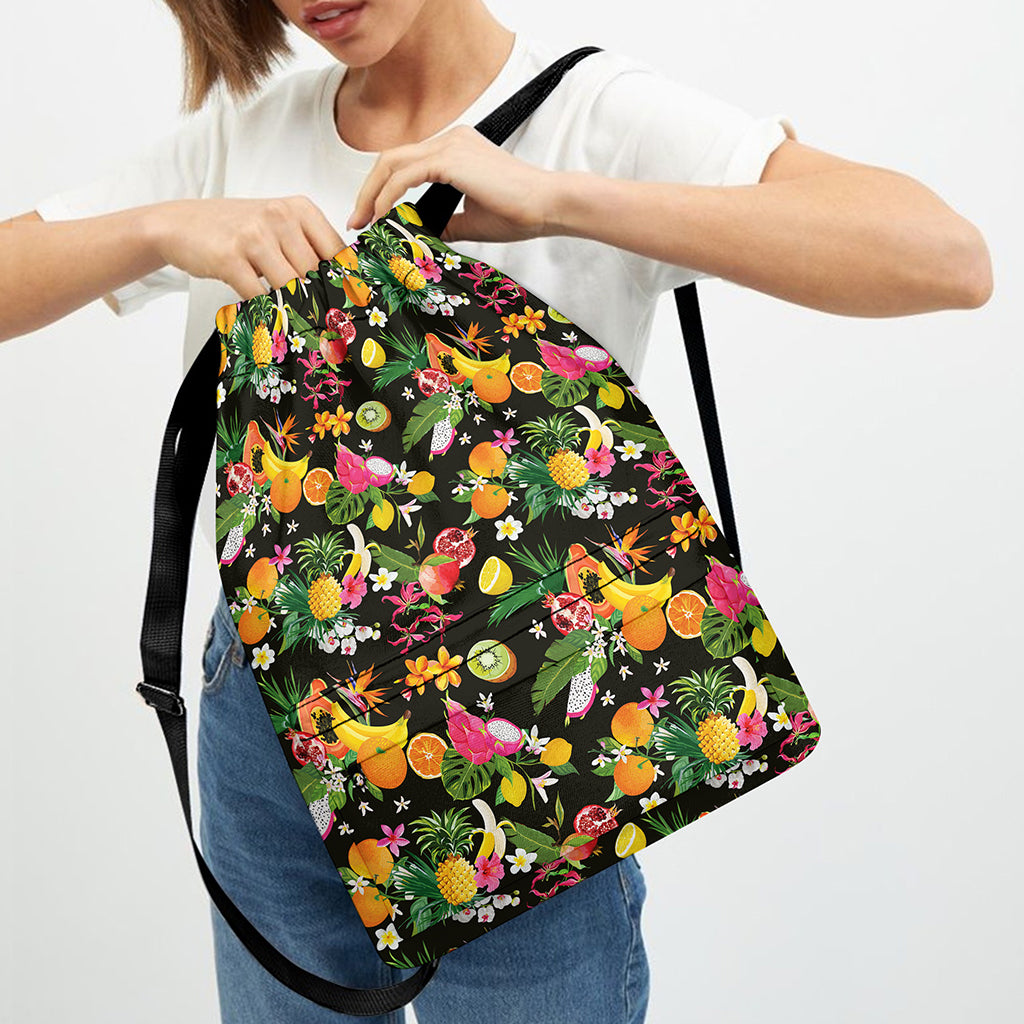 Tropical Paradise Fruits Pattern Print Drawstring Backpack