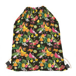 Tropical Paradise Fruits Pattern Print Drawstring Bag