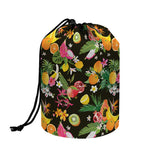 Tropical Paradise Fruits Pattern Print Drawstring Makeup Bag