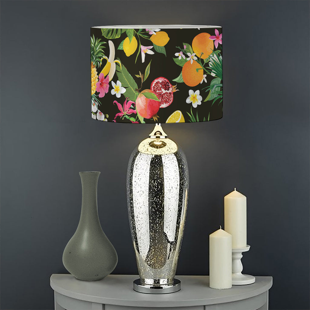 Tropical Paradise Fruits Pattern Print Drum Lamp Shade
