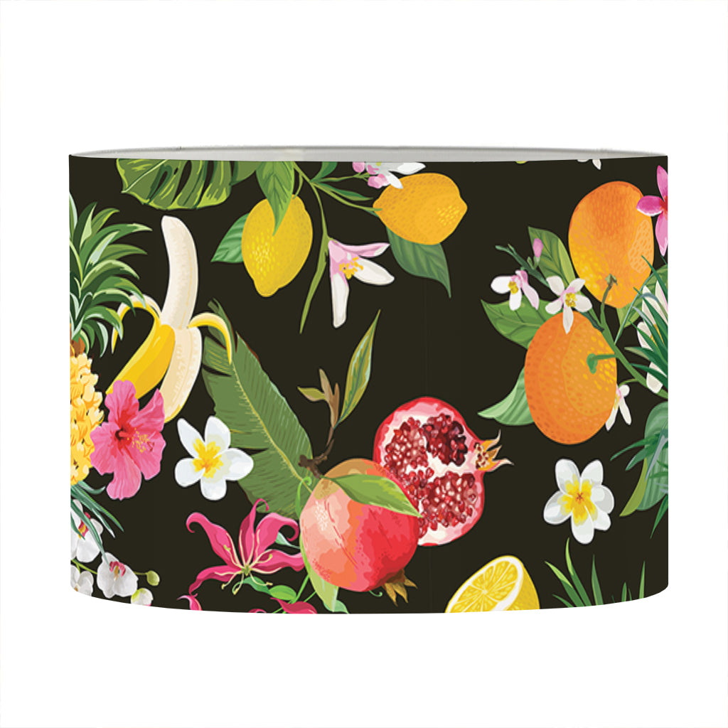 Tropical Paradise Fruits Pattern Print Drum Lamp Shade