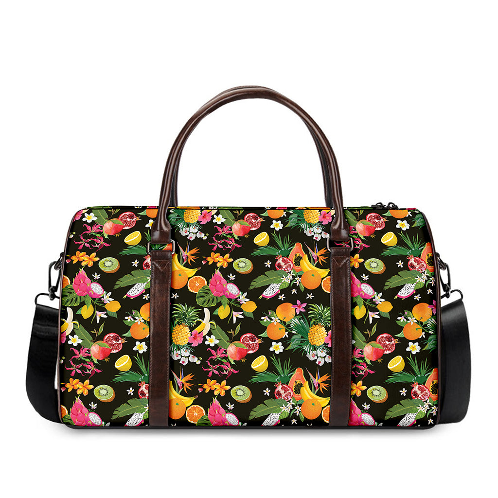 Tropical Paradise Fruits Pattern Print Duffle Bag