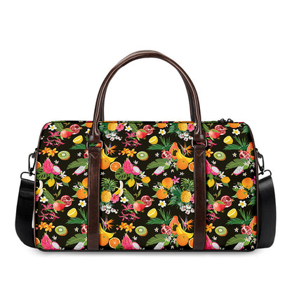 Tropical Paradise Fruits Pattern Print Duffle Bag