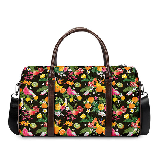 Tropical Paradise Fruits Pattern Print Duffle Bag