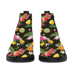 Tropical Paradise Fruits Pattern Print Flat Ankle Boots