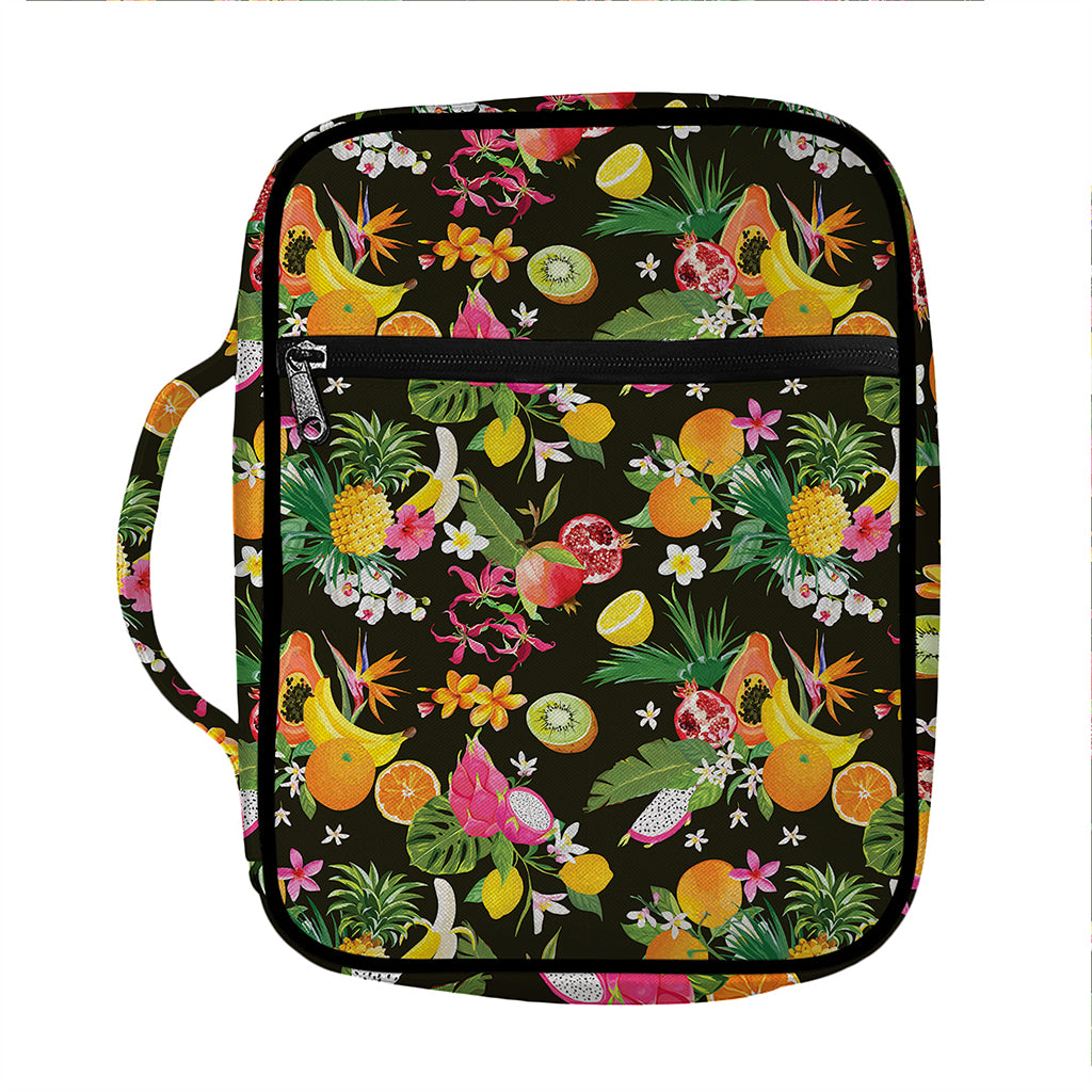 Tropical Paradise Fruits Pattern Print Front Pocket Bible Bag