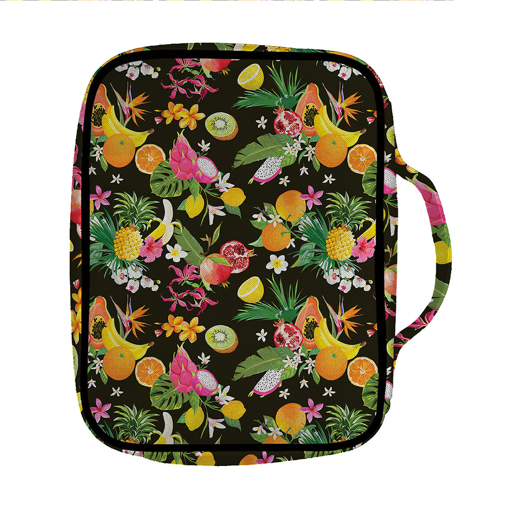 Tropical Paradise Fruits Pattern Print Front Pocket Bible Bag