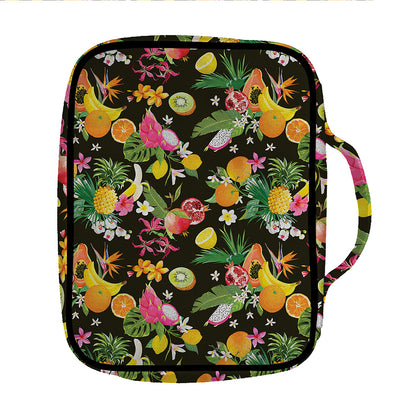 Tropical Paradise Fruits Pattern Print Front Pocket Bible Bag