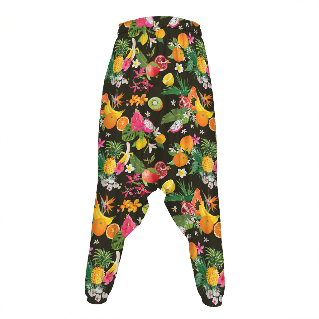Tropical Paradise Fruits Pattern Print Hammer Pants