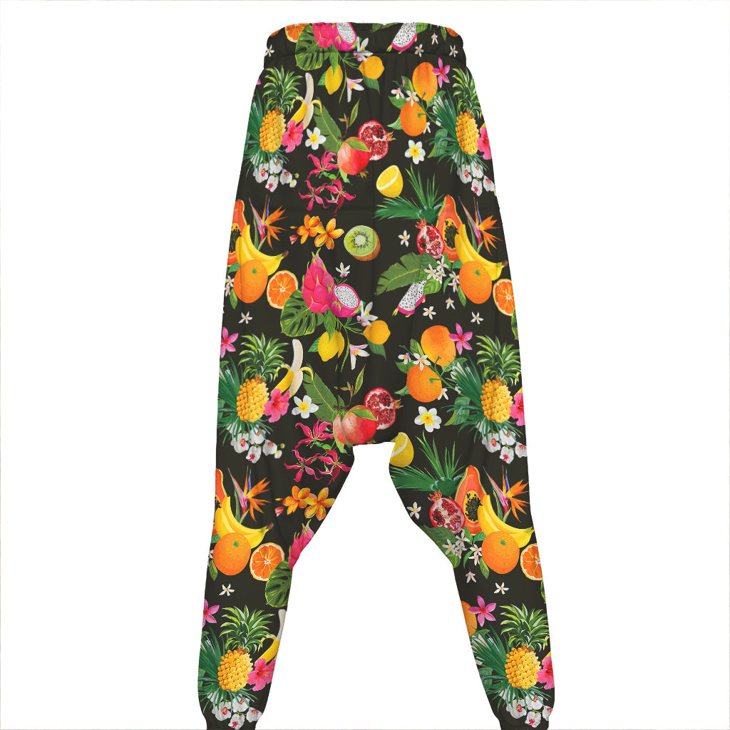 Tropical Paradise Fruits Pattern Print Hammer Pants