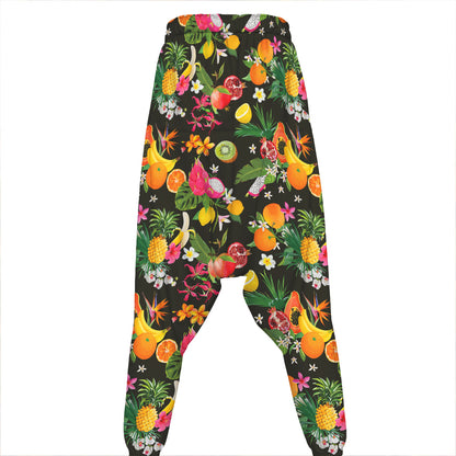 Tropical Paradise Fruits Pattern Print Hammer Pants