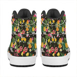 Tropical Paradise Fruits Pattern Print High Top Leather Sneakers