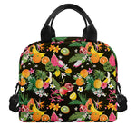 Tropical Paradise Fruits Pattern Print Insulated Lunch Bag