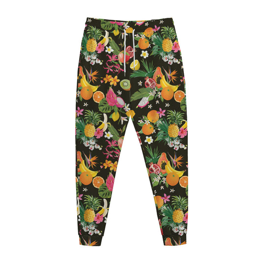 Tropical Paradise Fruits Pattern Print Jogger Pants
