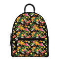Tropical Paradise Fruits Pattern Print Leather Backpack