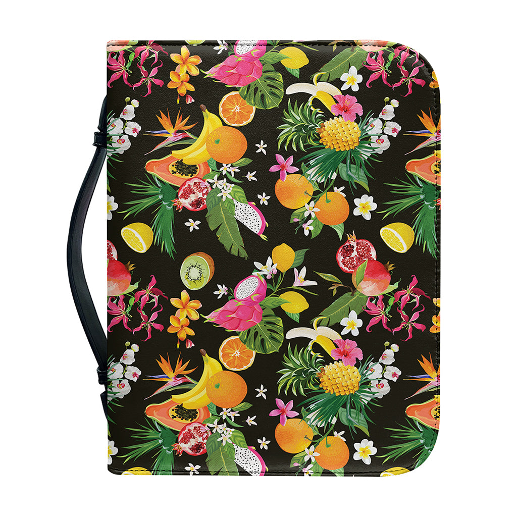 Tropical Paradise Fruits Pattern Print Leather Bible Cover