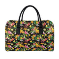Tropical Paradise Fruits Pattern Print Leather Duffel Bag