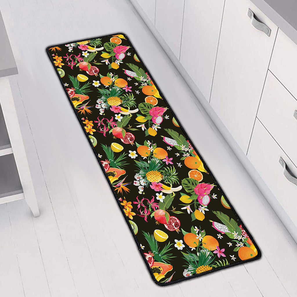 Tropical Paradise Fruits Pattern Print Long Kitchen Mat
