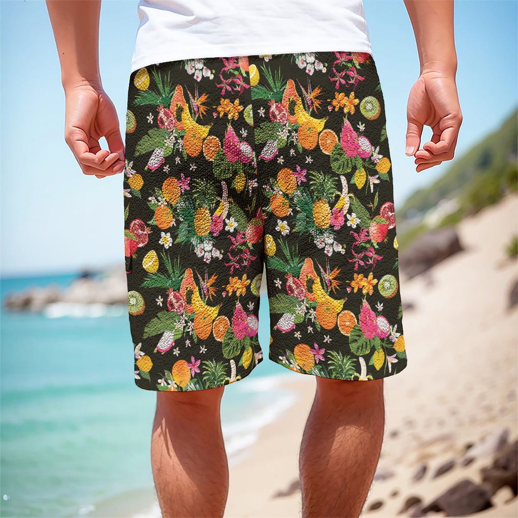 Tropical Paradise Fruits Pattern Print Men's Cargo Shorts