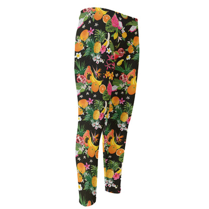 Tropical Paradise Fruits Pattern Print Men's Compression Pants