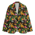 Tropical Paradise Fruits Pattern Print Men's Cotton Blazer