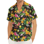 Tropical Paradise Fruits Pattern Print Men's Deep V-Neck Shirt