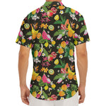 Tropical Paradise Fruits Pattern Print Men's Deep V-Neck Shirt