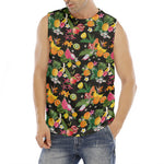 Tropical Paradise Fruits Pattern Print Men's Fitness Tank Top