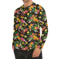 Tropical Paradise Fruits Pattern Print Men's Long Sleeve Rash Guard