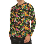 Tropical Paradise Fruits Pattern Print Men's Long Sleeve Rash Guard
