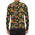 Tropical Paradise Fruits Pattern Print Men's Long Sleeve Rash Guard