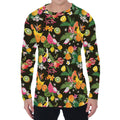 Tropical Paradise Fruits Pattern Print Men's Long Sleeve T-Shirt