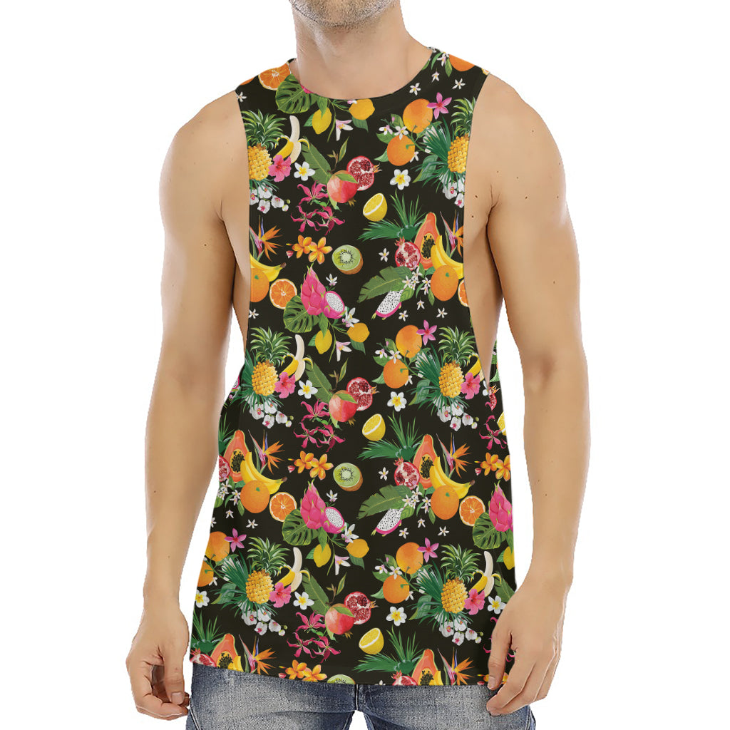 Tropical Paradise Fruits Pattern Print Men's Muscle Tank Top