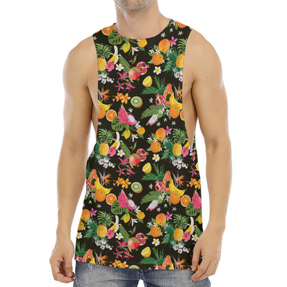 Tropical Paradise Fruits Pattern Print Men's Muscle Tank Top