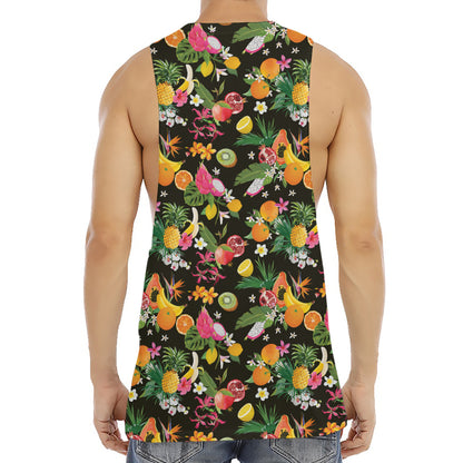 Tropical Paradise Fruits Pattern Print Men's Muscle Tank Top