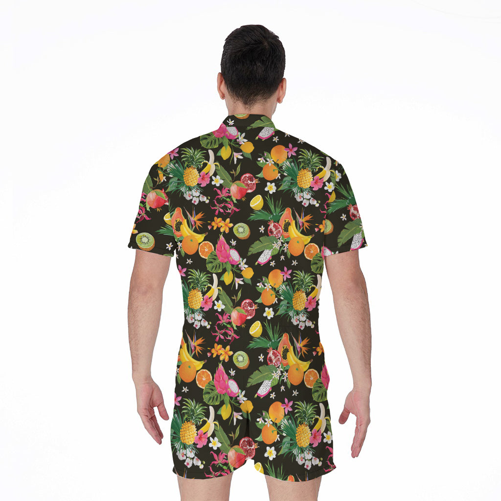 Tropical Paradise Fruits Pattern Print Men's Rompers