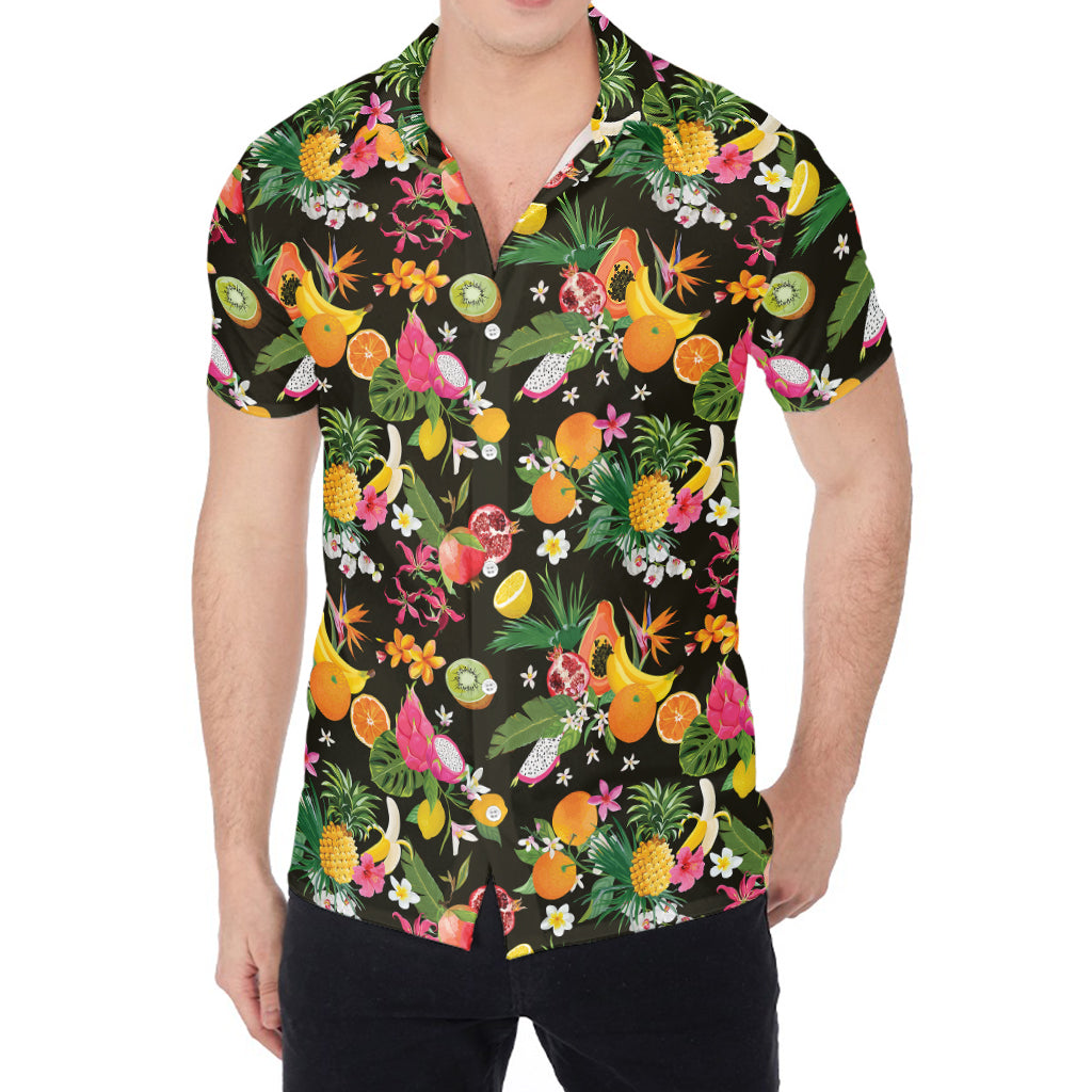 Tropical Paradise Fruits Pattern Print Men's Shirt