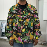 Tropical Paradise Fruits Pattern Print Men's Shirt Jacket
