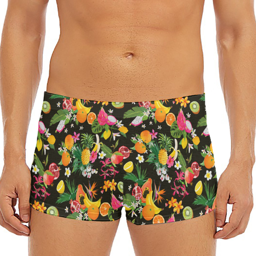 Tropical Paradise Fruits Pattern Print Men's Short Boxer Briefs