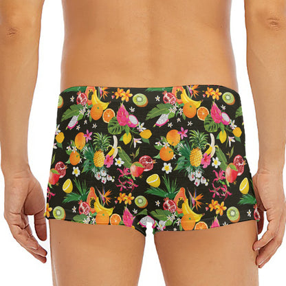 Tropical Paradise Fruits Pattern Print Men's Short Boxer Briefs