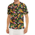 Tropical Paradise Fruits Pattern Print Men's Short Sleeve Rash Guard